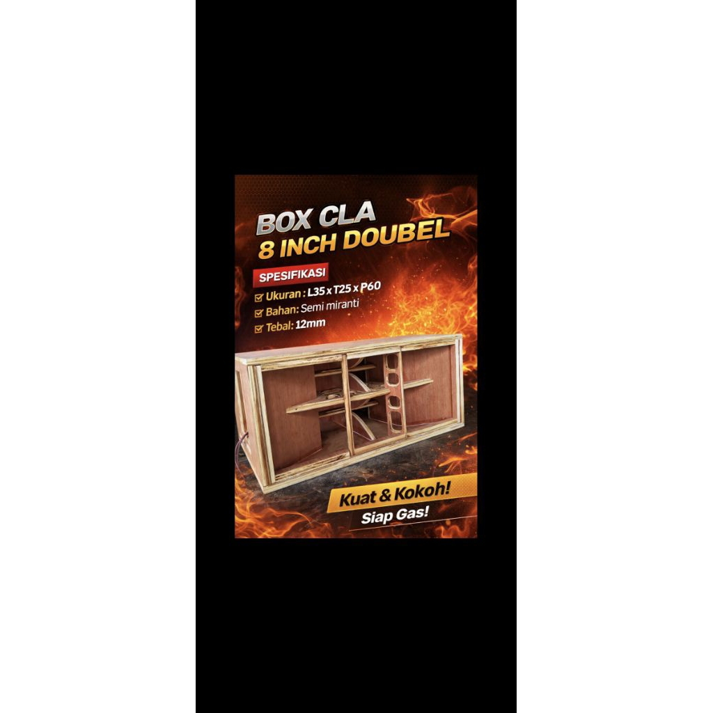 BOX SPEAKER 8 INCH TRIPLEK SEMI MERANTI 12MM