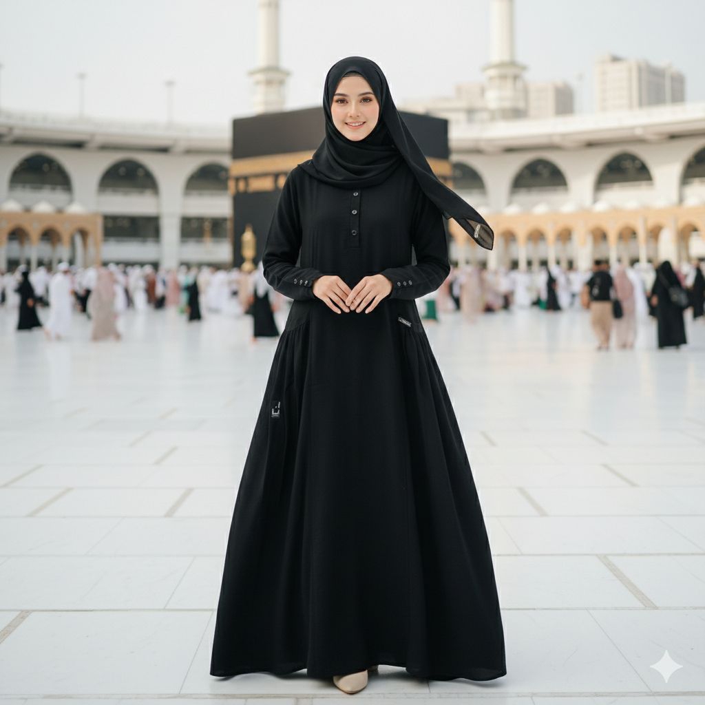 Gamis Hitam QHISTY DRESS ORIGINAL BY ANNASHIHAH