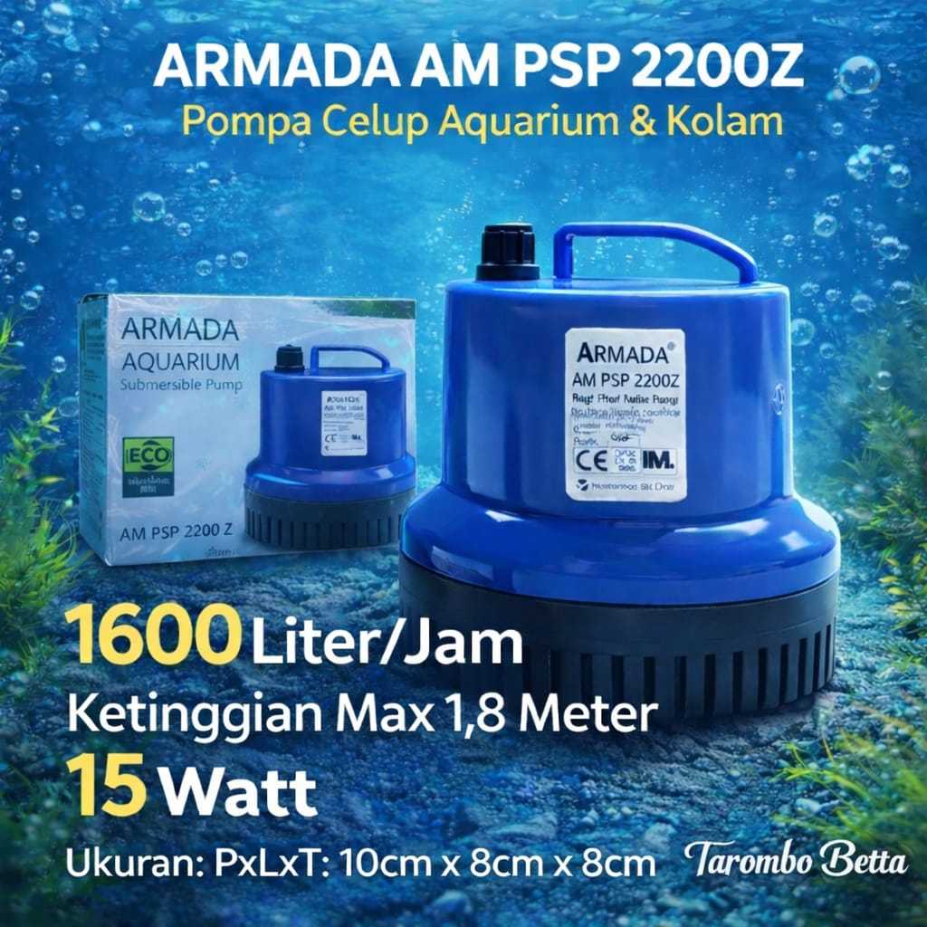 Mesin Pompa Celup PENGUIN ARMADA AM PSP 2200Z 2200 Z Filter Bawah Aquarium Aquascape Air Terjun Kola