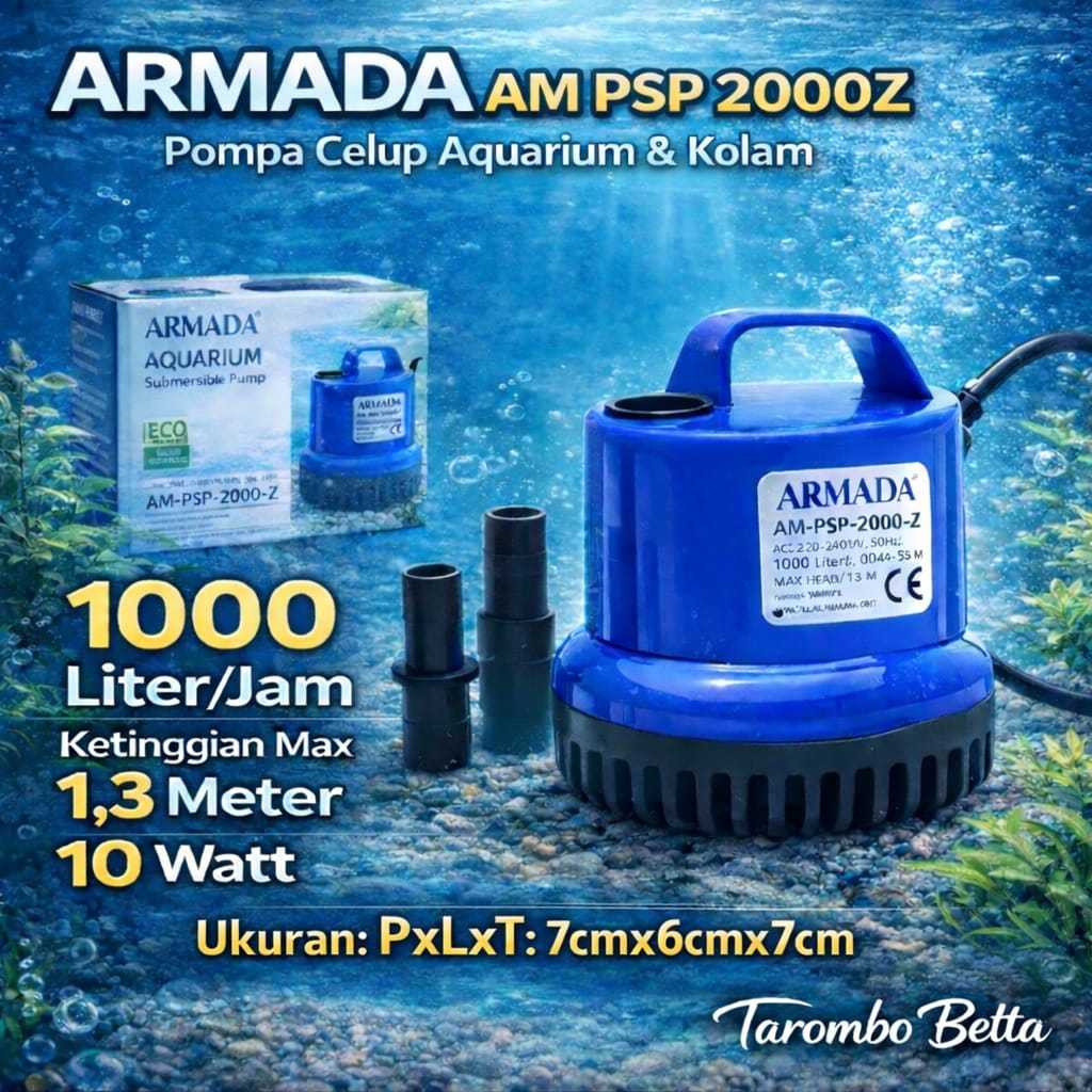 Mesin Pompa Celup PENGUIN ARMADA AM PSP 2000Z 2000 Z Filter Bawah Aquarium Aquascape Air Terjun Kola