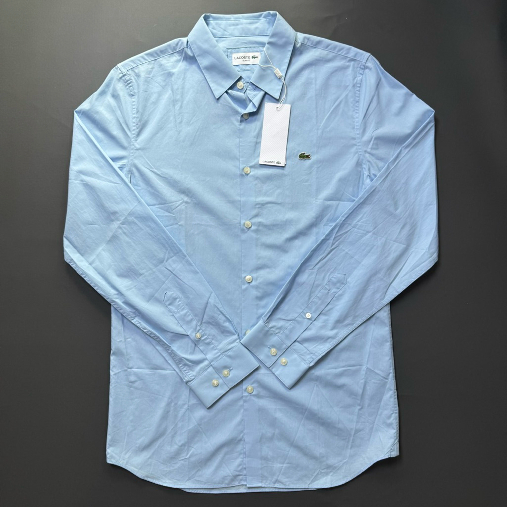 KEMEJA LACOSTE SLIM FIT / BIRU / ORIGINAL NEW