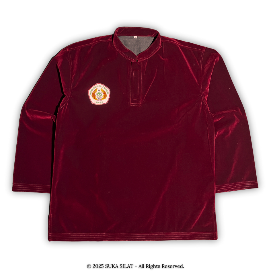 Seragam Bludru Merah Maroon Diamond Premium Suka Silat