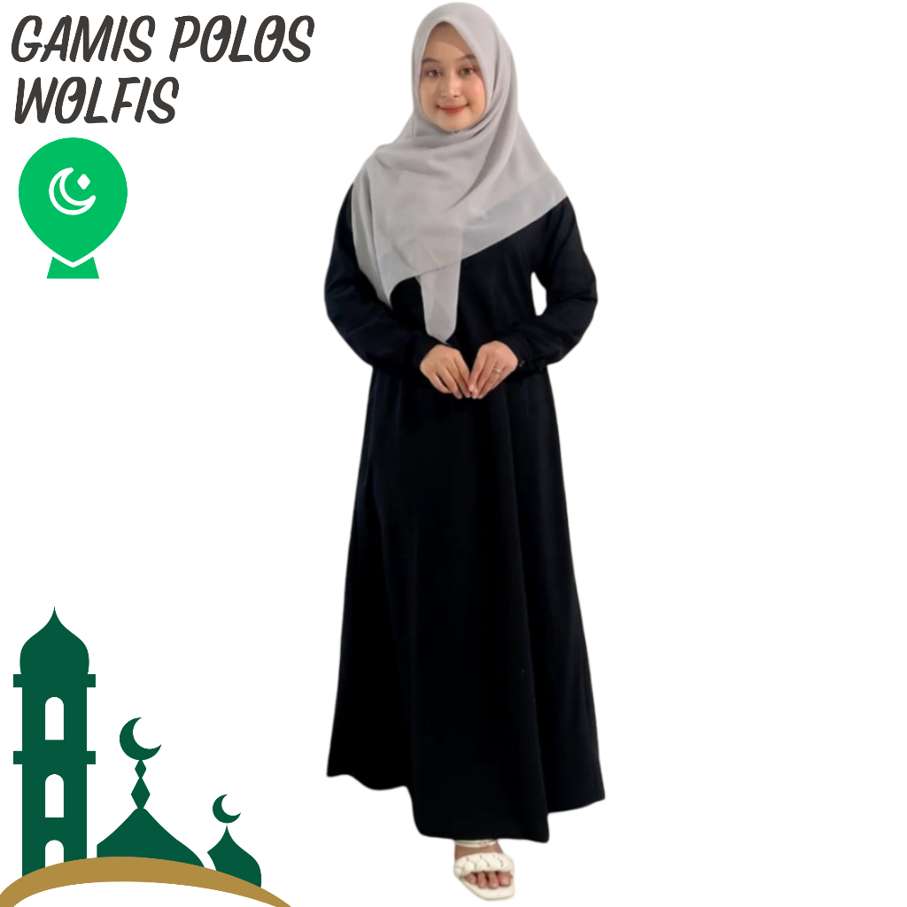 Fada Collection Baju Muslim Wanita Gamis Polos Wolfis