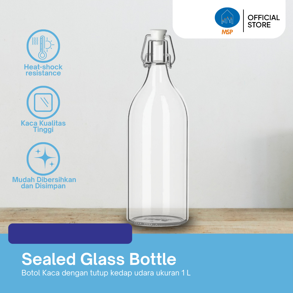 Botol Kaca Kedap Udara(MSP-YW919)/Botol Minyak Sayur Kedap Udara/1 Liter/1 Pcs