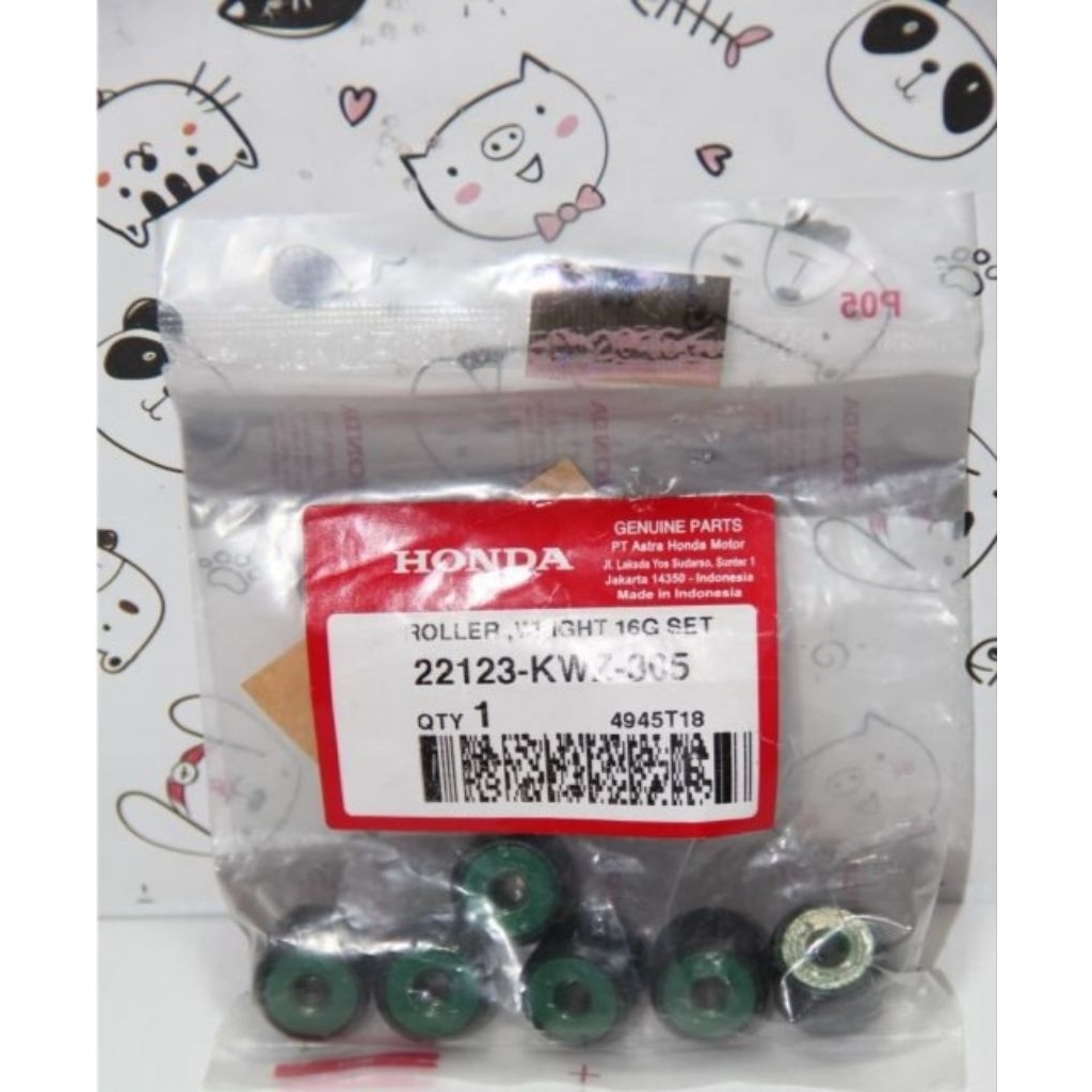 22123-KWZ-305 Roller Weight 16G Set Honda Revo AT 2010-2013 Ori AHM