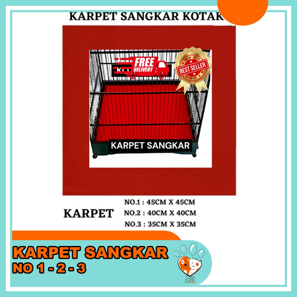 Karpet Sangkar Burung Kotak no1 no2 no3 Tahan Air & Panas Mudah Dilepas Dibersihkan Cocok untuk Sang