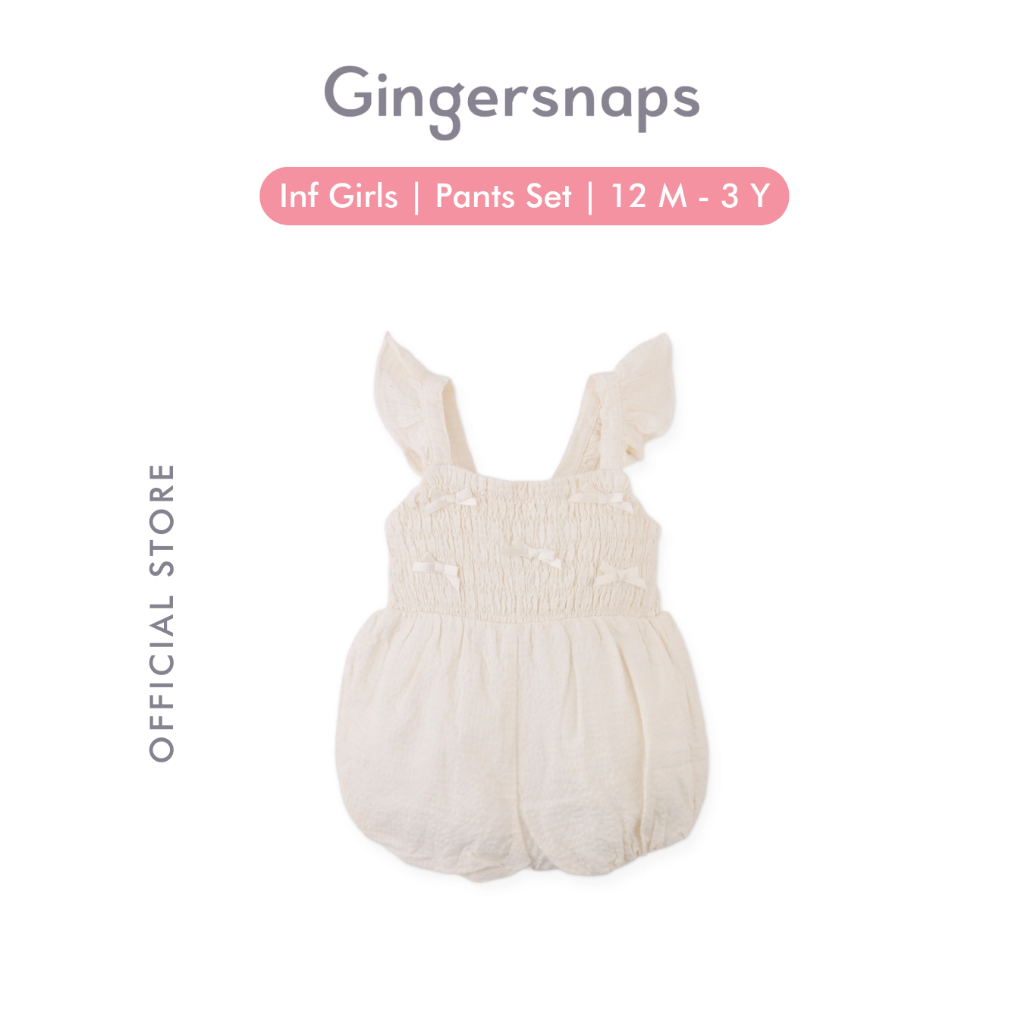 Gingersnaps Baby Pretty Party Pant Set Eggnog - Setelan Bayi Perempuan (Cream)