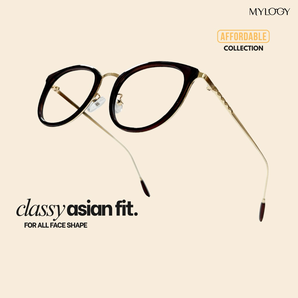 MYLOGY - GORKY | Frame Kacamata Bulat | Kacamata Minus / Plus / Silinder Unisex Pria dan Wanita
