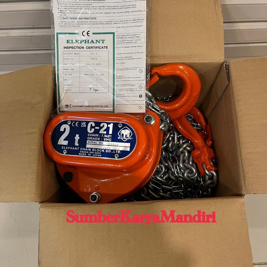 Chain Block Elephant Japan 2T x 5M Type C-21 / Elephant Japan Chain Block 2Ton x 5M Type C-21