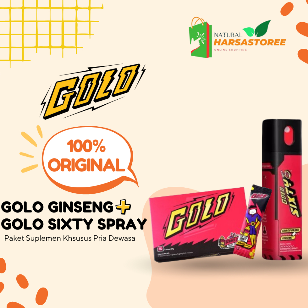 Golo Ginseng Minuman Serbuk Herbal Stamina Pria | Golo Sixty Original