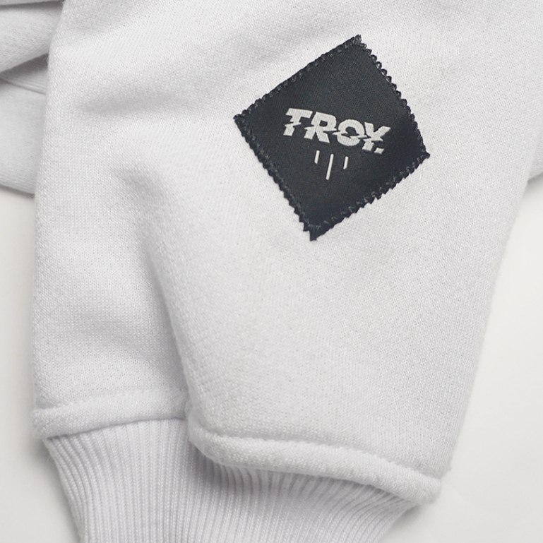 Troy Company Hoodie White Cat Tired - Hoodie Pria Hoodie Putih KHD 2818