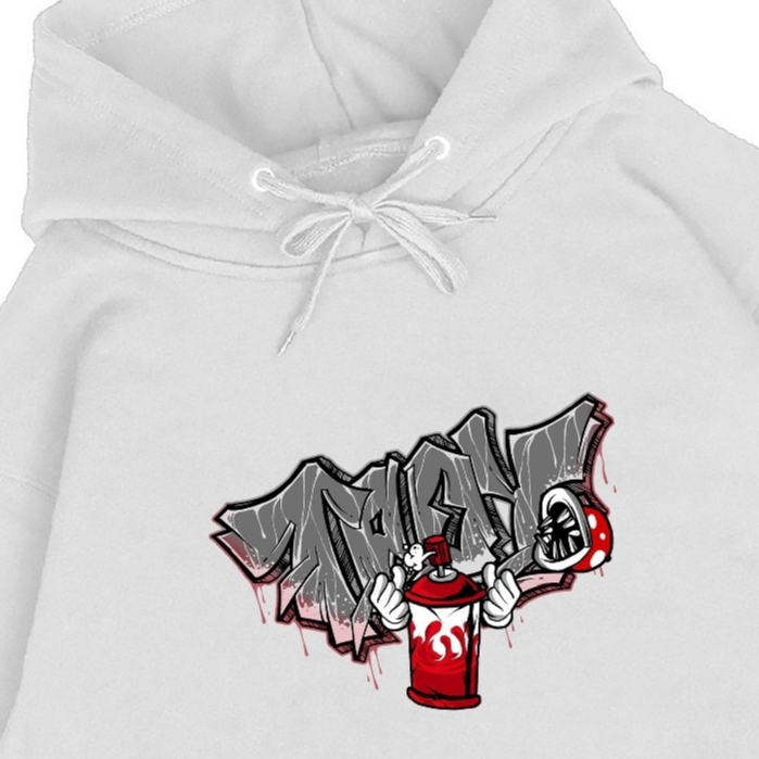 Troy Company Hoodie White Graffiti Chomper - Hoodie Pria Hoodie Putih KHD 2405
