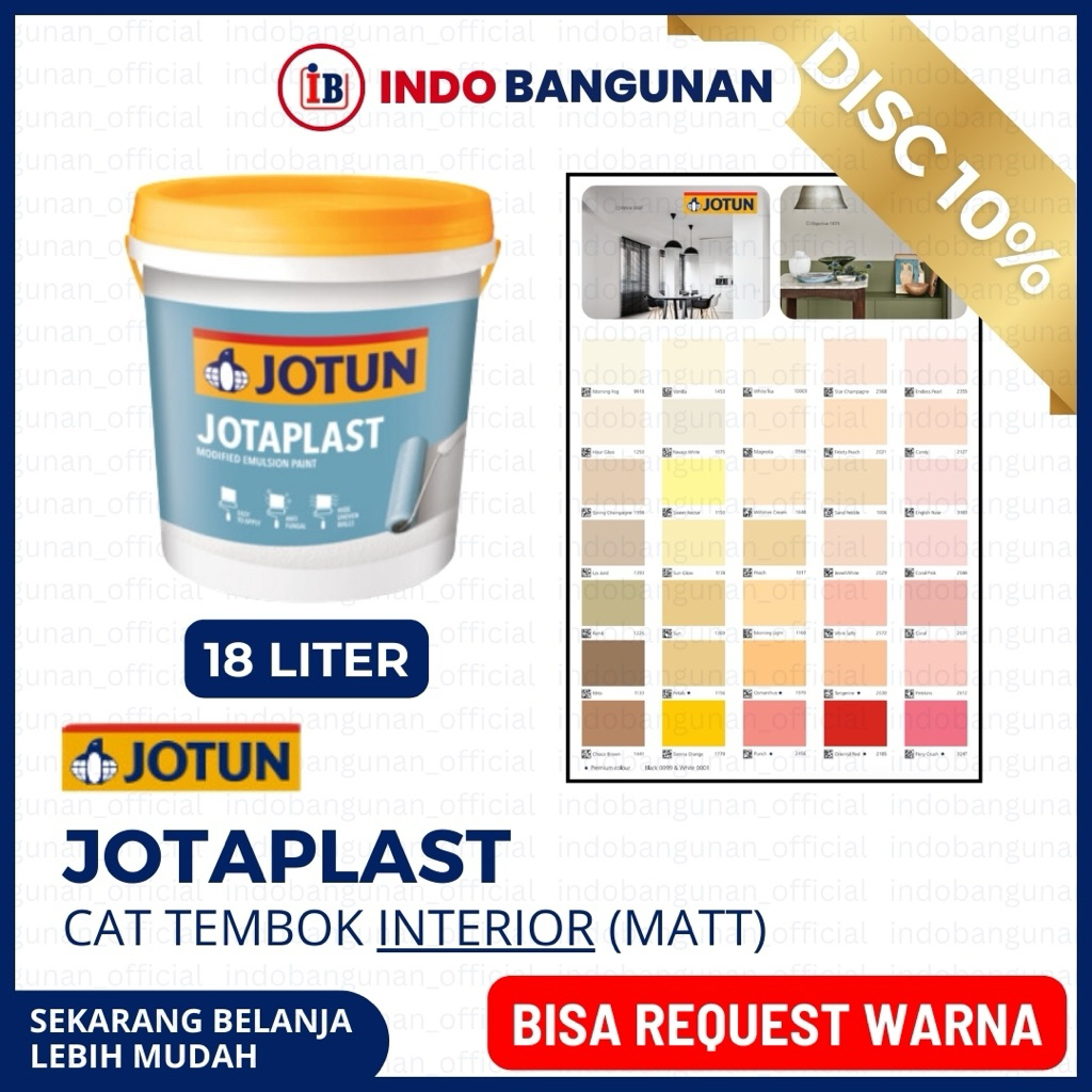 CAT TEMBOK INTERIOR JOTUN JOTAPLAST 18LT / BISA REQUEST CUSTOM WARNA PUTIH