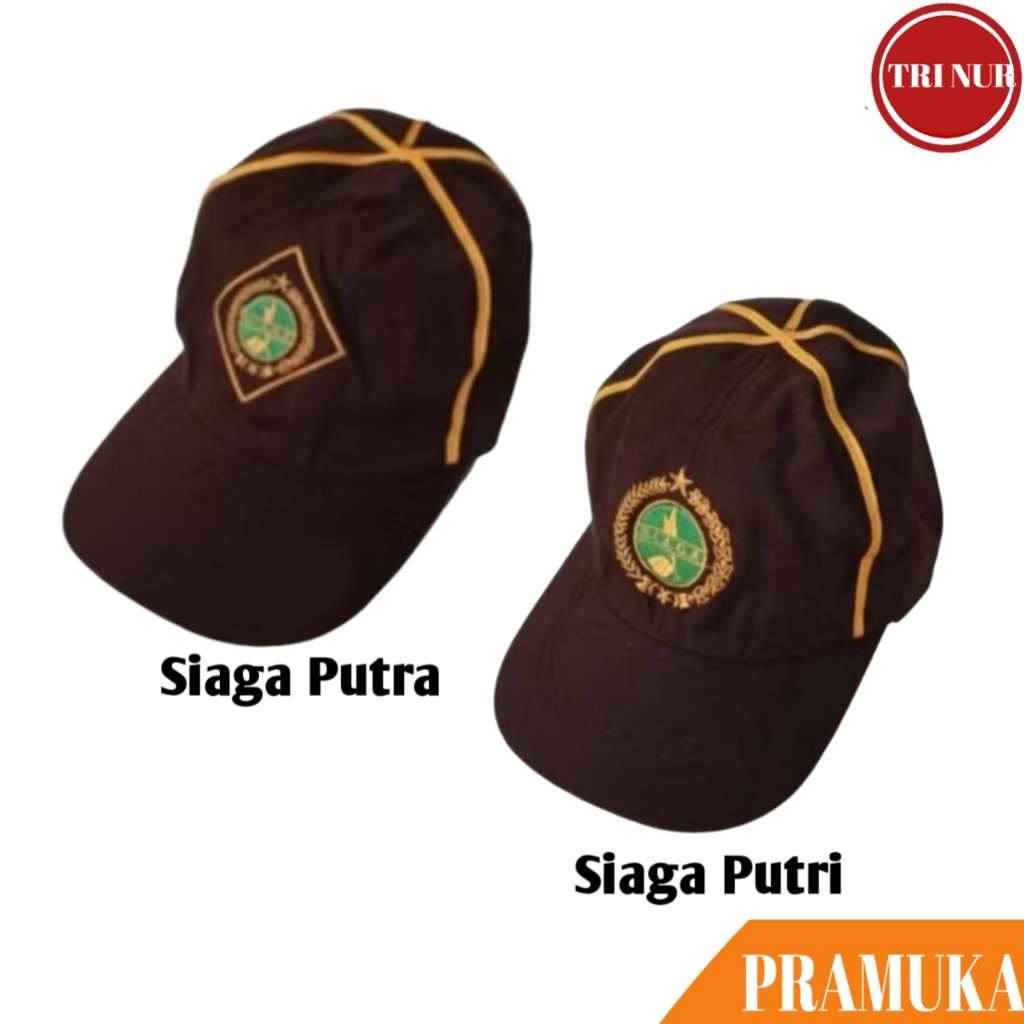 Topi Siaga Pramuka / Topi Siaga Putra Pramuka / Topi Siaga Putri Pramuka / Topi Siaga Logo Bordir
