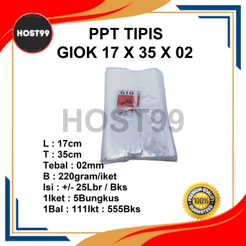 HPL PPT PLASTIK BENING TAHU TEMPE TIPIS GIOK 17X35