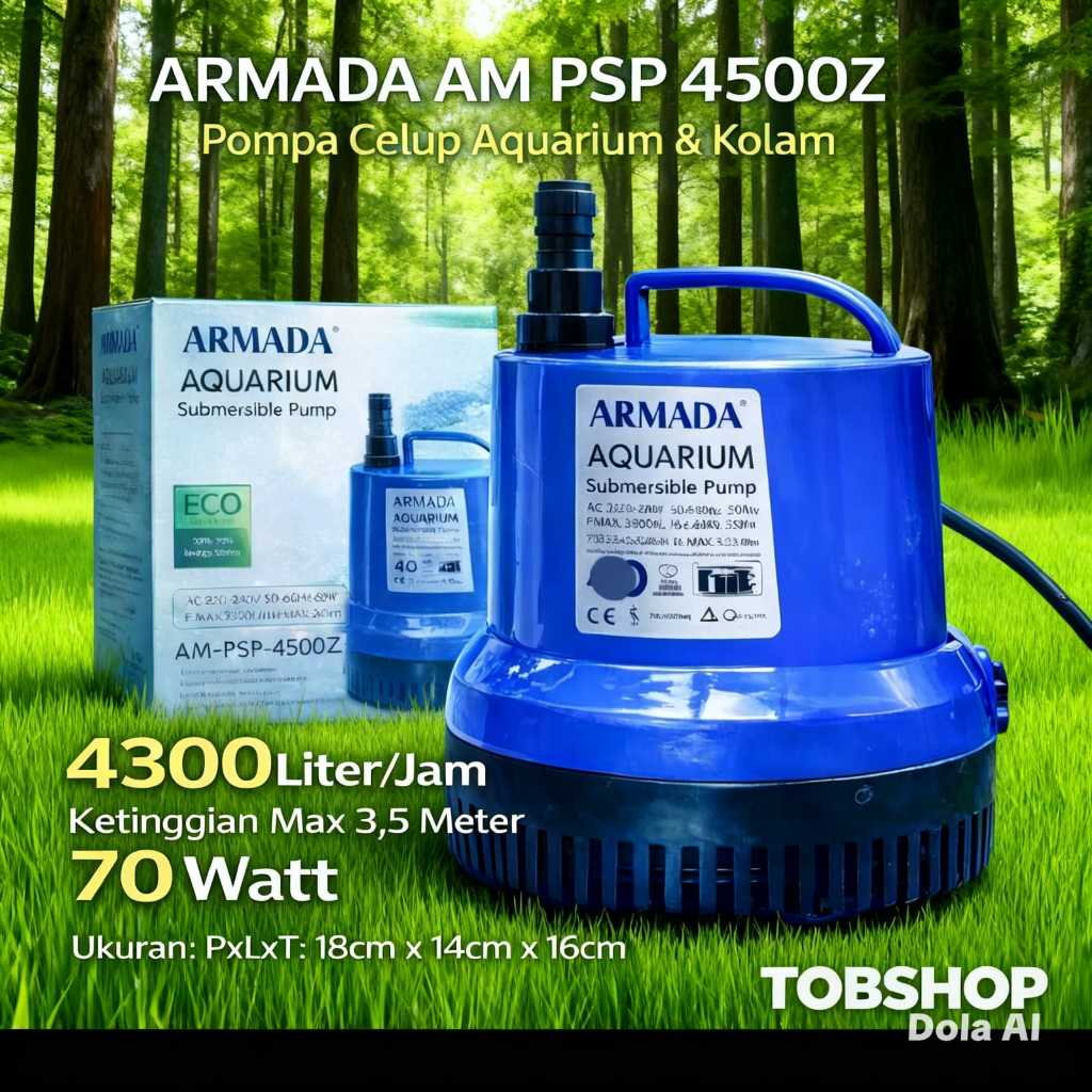 Mesin Pompa Celup PENGUIN ARMADA AM PSP 4500Z 4500 Z Filter Bawah Aquarium Aquascape Air Terjun Kola