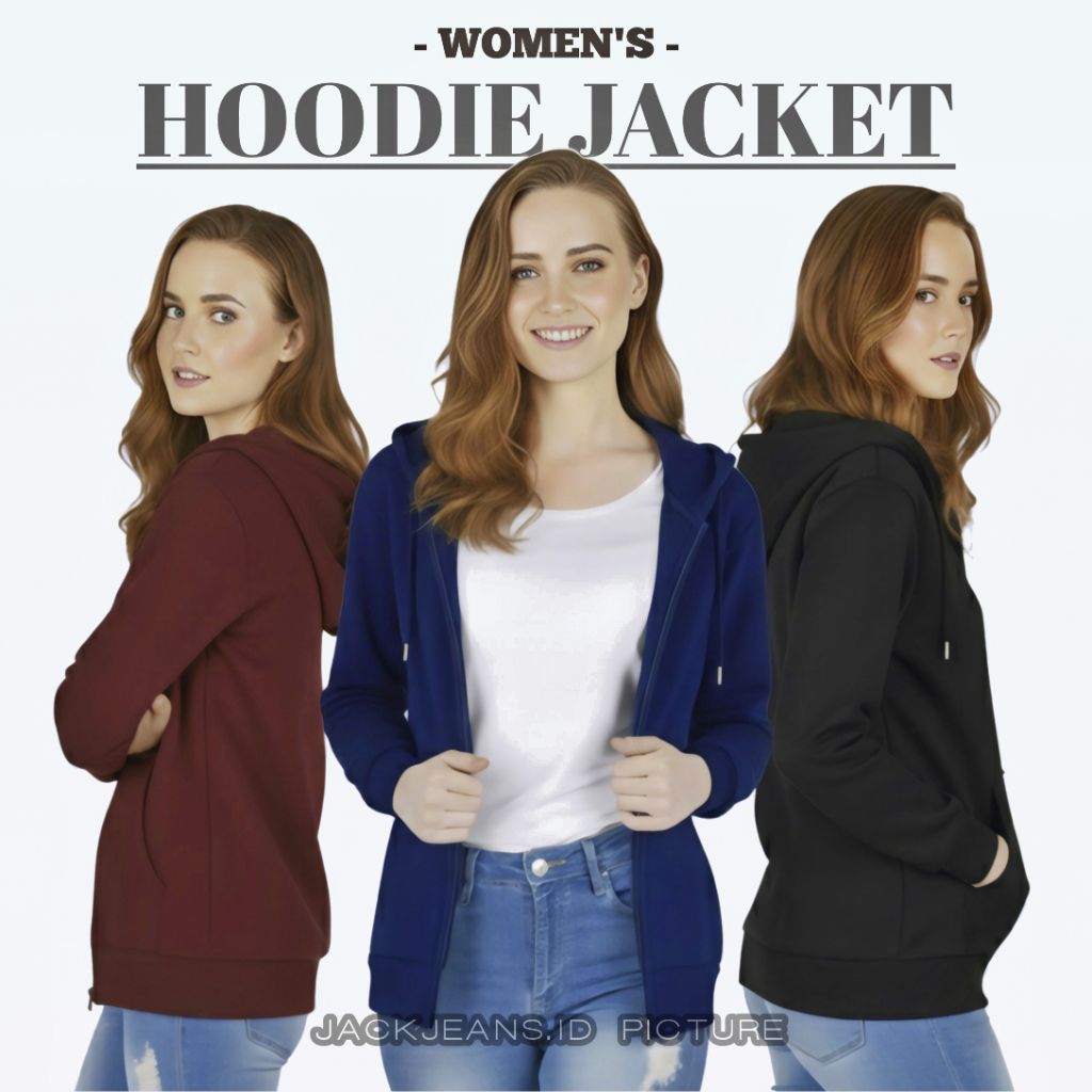 [ PREMIUM QUALITY ] Jaket Hoodie Zipper Polos Basic Unisex Tebal Windproof Anti Angin Cotton Fleece 