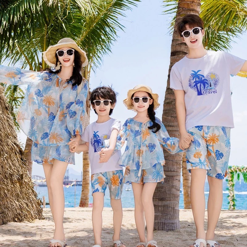 Gaun pantai, gaun pasir, gaun panjang, gaun longgar ukuran besar, dan setelan keluarga.  Terjemahan 