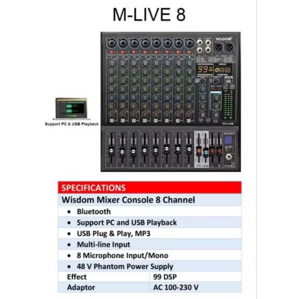 MIXER WISDOM M-LIVE 8