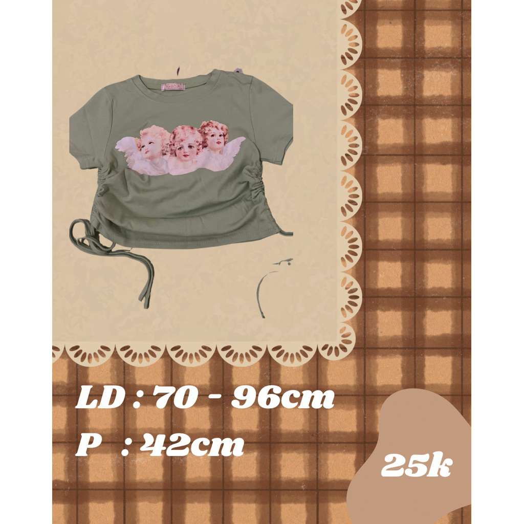 Preloved Atasan Crop Tali Serut Samping (Drawstring Top)