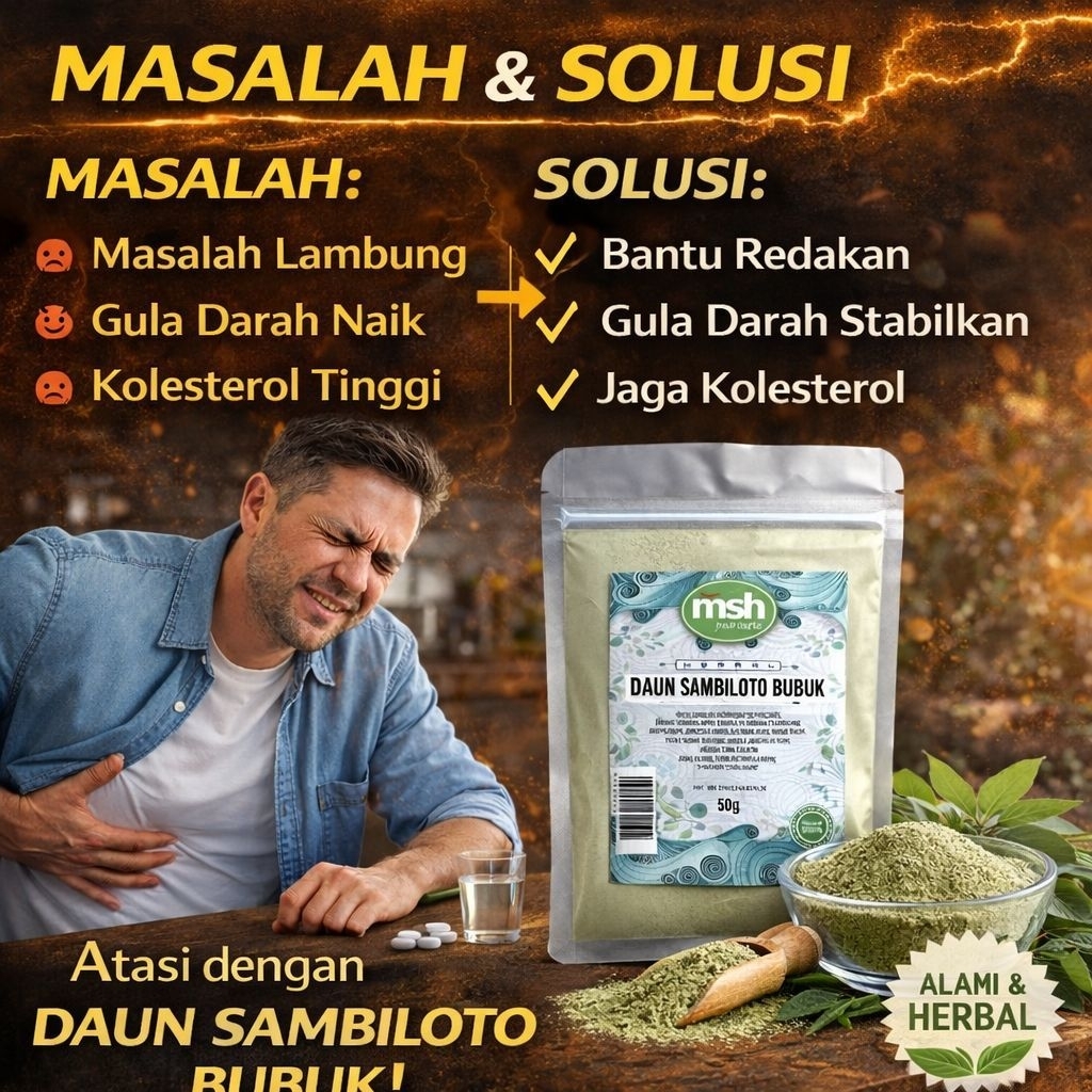 Daun Sambiloto Bubuk 50gr , Daun Sambiloto Bubuk Murni , Daun Sambiloto Bubuk Asli , Sambiloto Siap 