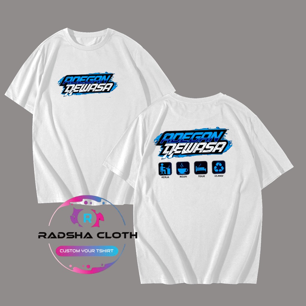 Kaos Dewasa Custom Sablon DTF Premium Cotton - Kaos RACING  TERBARU VIRAL READY