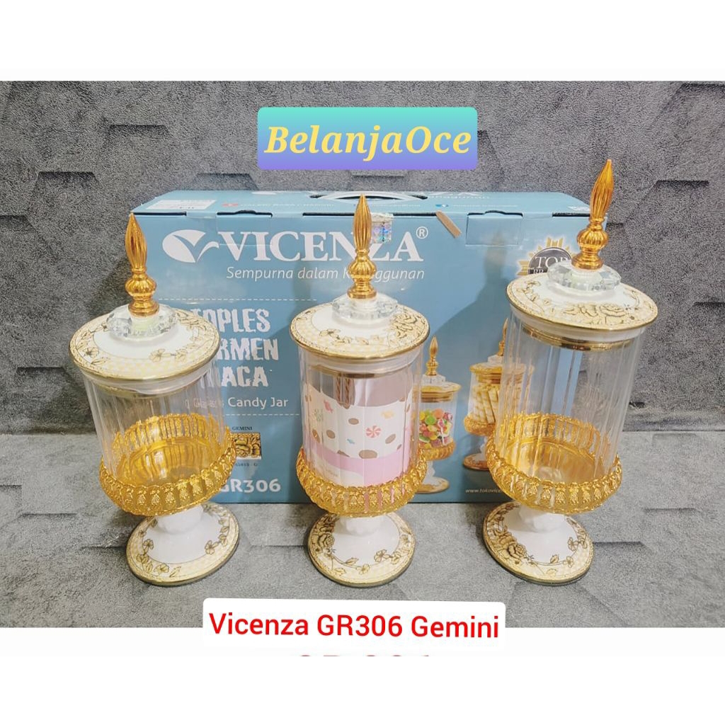 Toples Kaca Piala Keramik VICENZA Set 3 Pcs