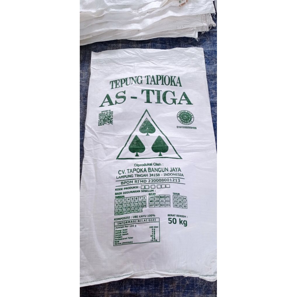 Karung plastik cucian bekas tepung 1x pakai isi 10pcs