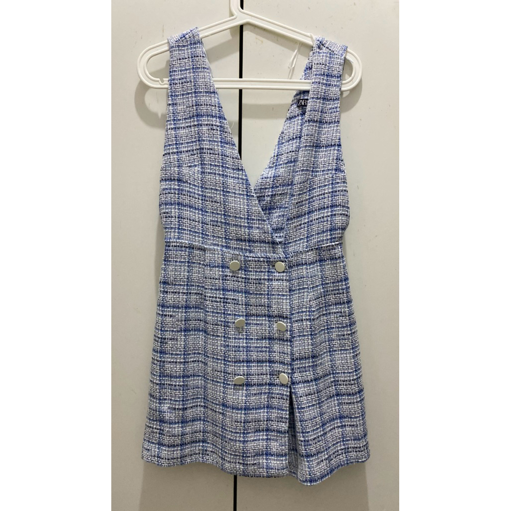 dress zara tweed preloved