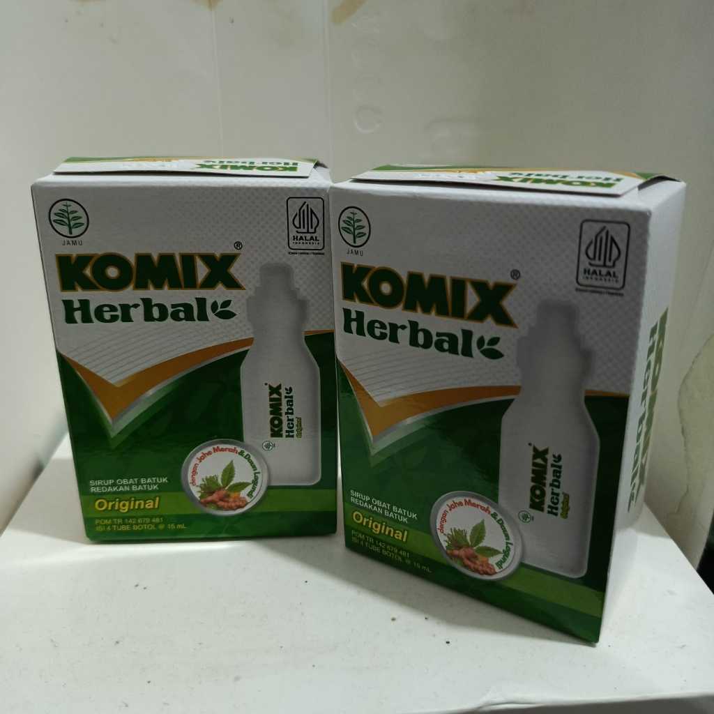 KOMIX Herbal Original Meredakan Batuk Herbal 4 Tube 15ml Dewasa Anak