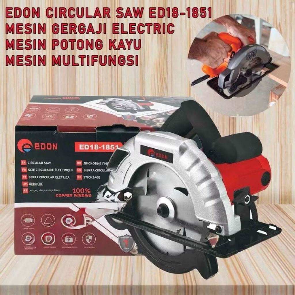 Mesin Circularsaw Edon 18-1851 / Mesin Gergaji Potong Kayu Edon 7 Inch