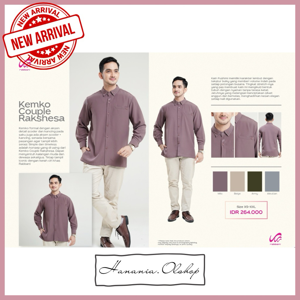 DISKON RABBANI - NEW ARRIVAL Kemko Couple Rakhesa Mst Rabbani | baju koko rabbani | kemko rabbani | 