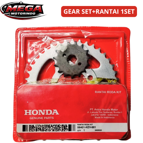 [ MEGA ] GEAR SET+RANTAI 1SET AHM HONDA SUPRA LAMA, SUPRA X LAMA, SUPRA FIT LAMA, KODE KEV TOP