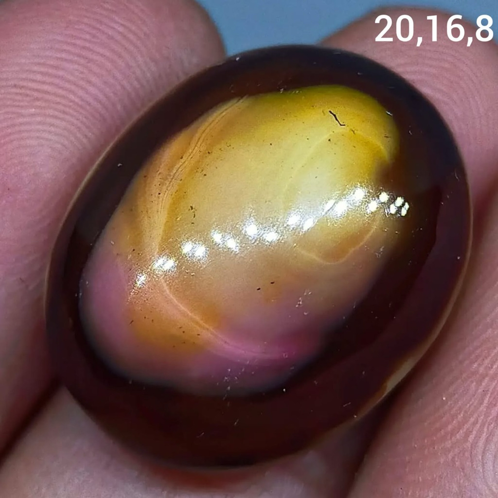 batu akik asli rubah pancawarna antik top hq natural (asli alam)