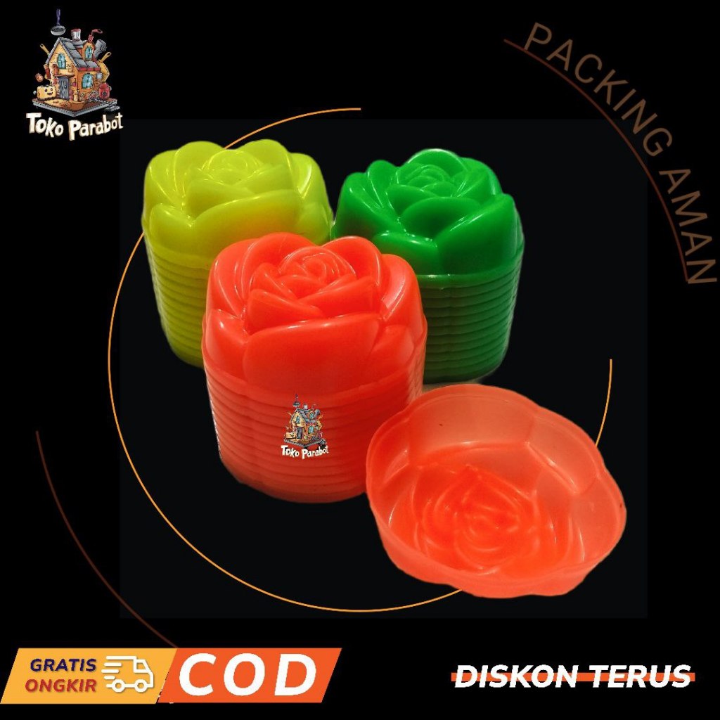 Cetakan MAWAR Puding/Putu Ayu/Jeli/Agar/Talam/KUKUS Telur Plastik