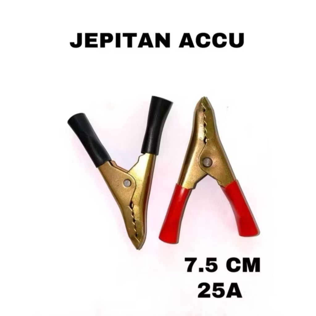 ( Sepasang ) Jepit Aki Panjang 7.5 cm 25A Kuat Tidak Mudah Berkarat
