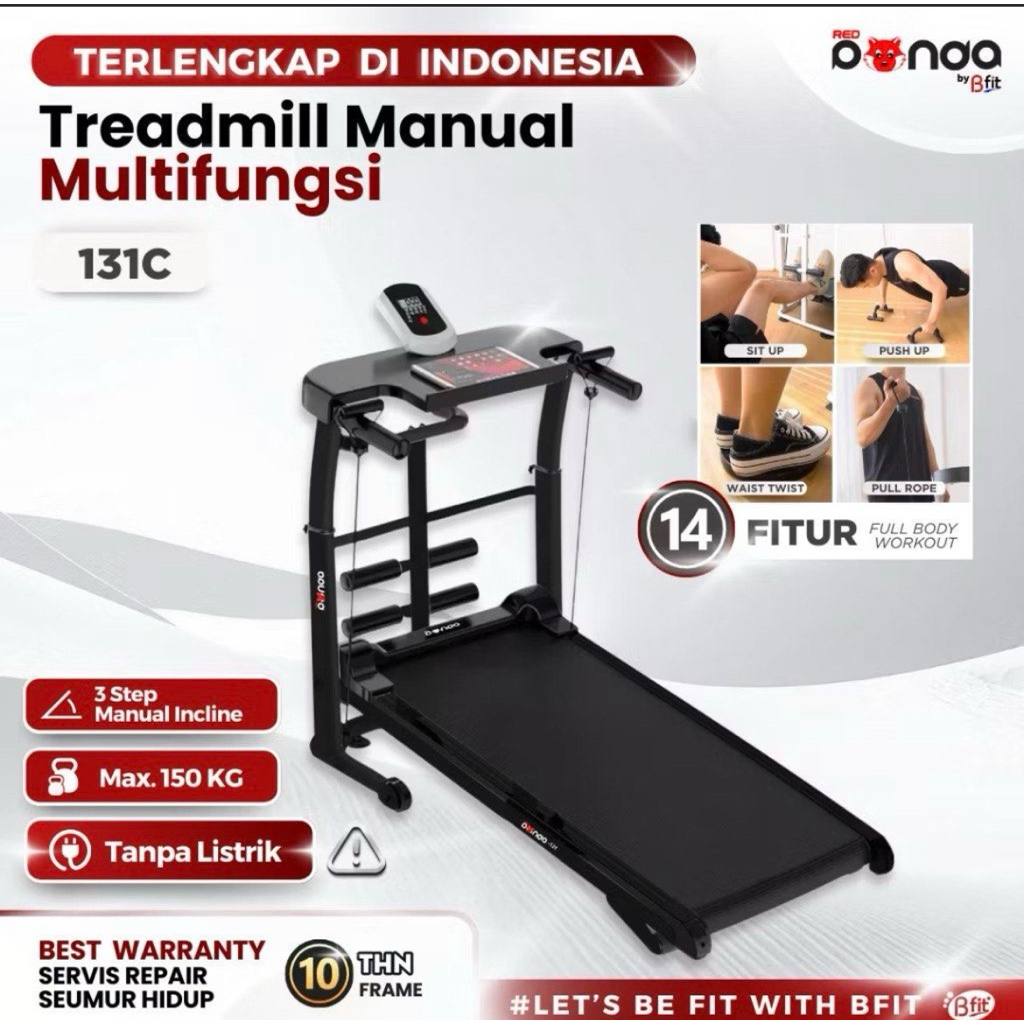 Treadmill manual multifungsi
