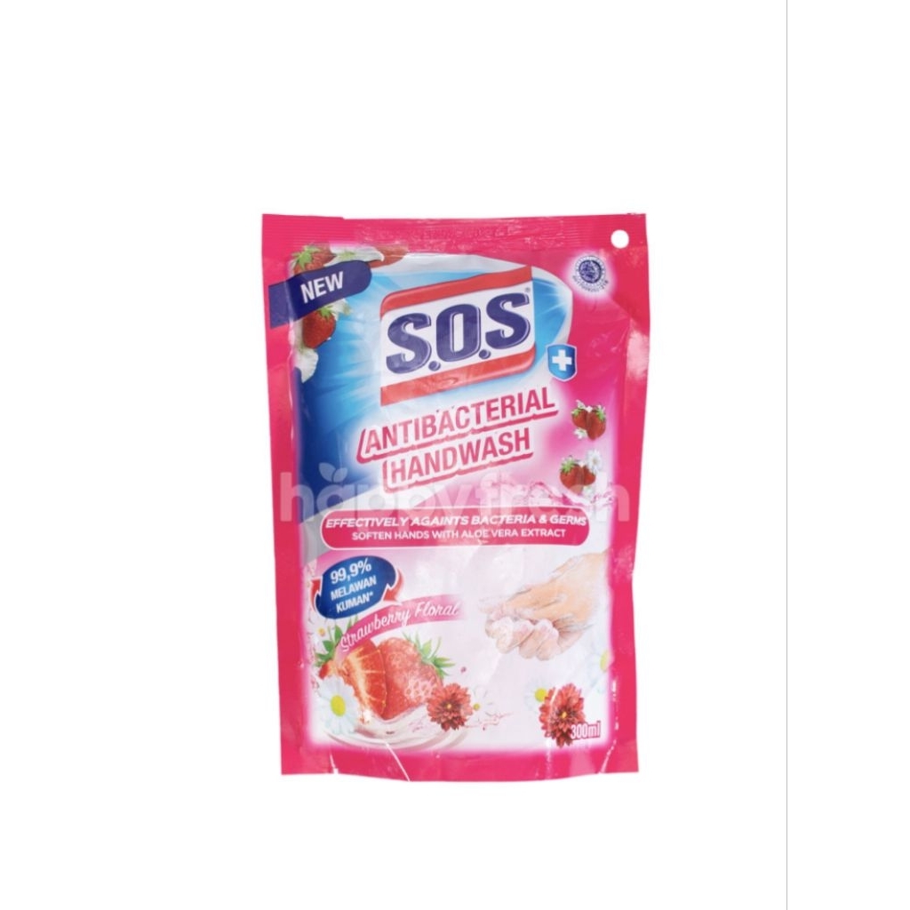 SOS Sabun Cuci Tangan Stroberi Floral 300 ml