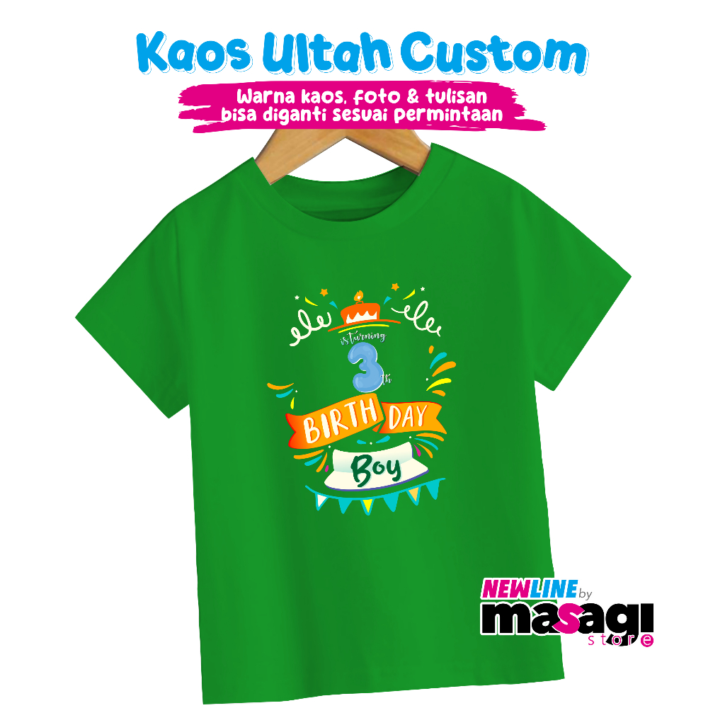 Kaos Ulang Tahun Couple Keluarga Unisex Bahan Cotton Sablon DTF Bisa Pake Foto dan Nama