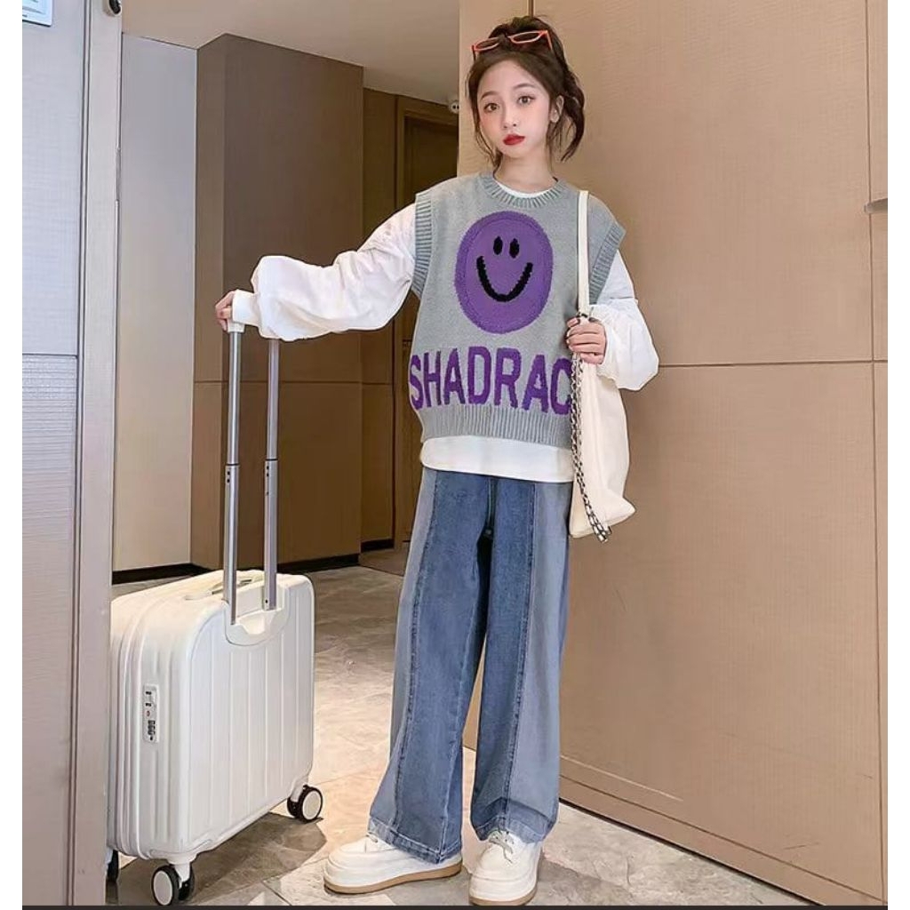 Baju Setelan Anak Perempuan Style Korea Import 5-12 Tahun