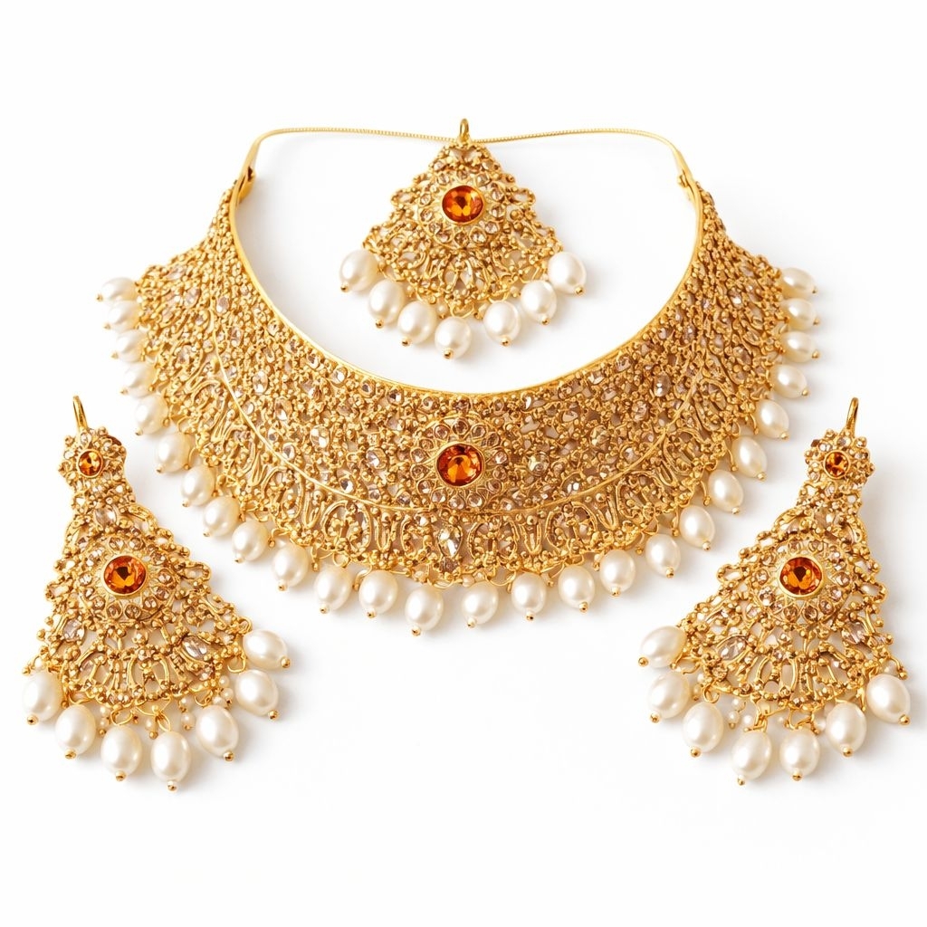 Kalung Choker Dubai Gold / Set Accessories Choker India