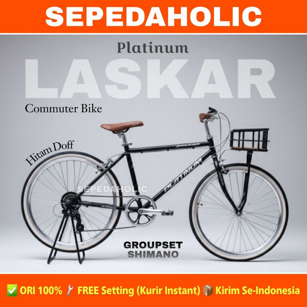 Sepeda Commuter Classic PLATINUM LASKAR Ukuran 26 Inch Shimano