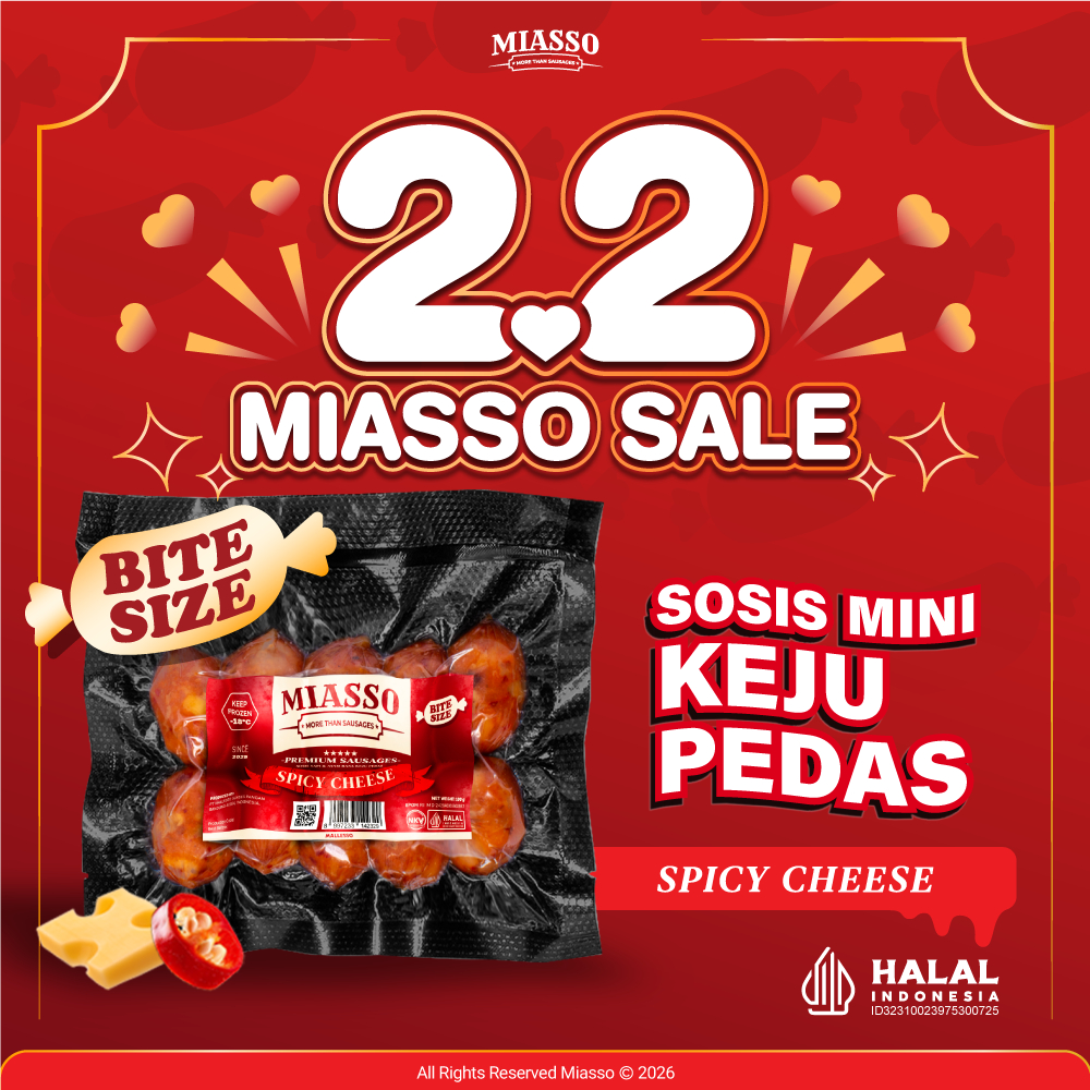 [NEW LAUNCH] MIASSO Spicy Cheese Bite – Sosis Keju Lumer Halal | Frozen Food Viral & Cemilan Kekinia