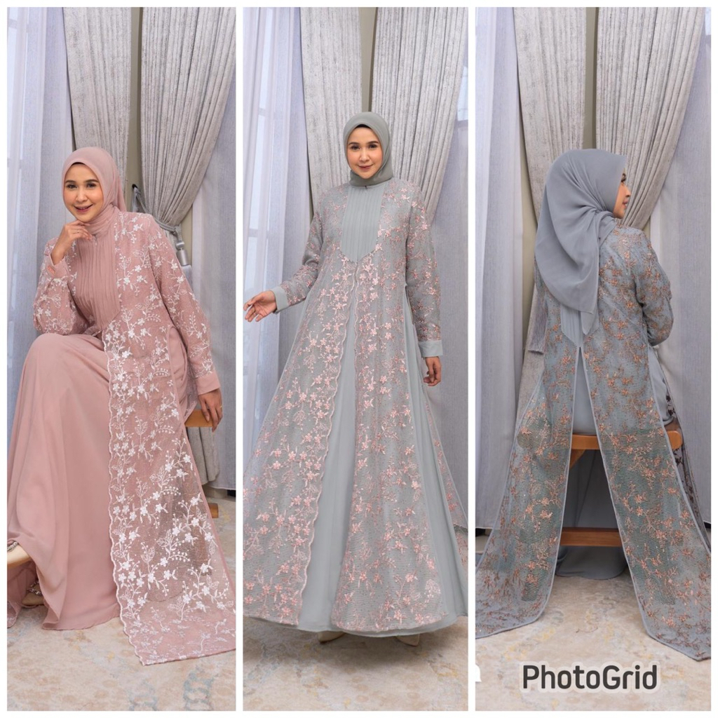 BIANCA DRESS MAREVI full brukat mewah premium,ternyaman murah kekinian,dress raya 2026