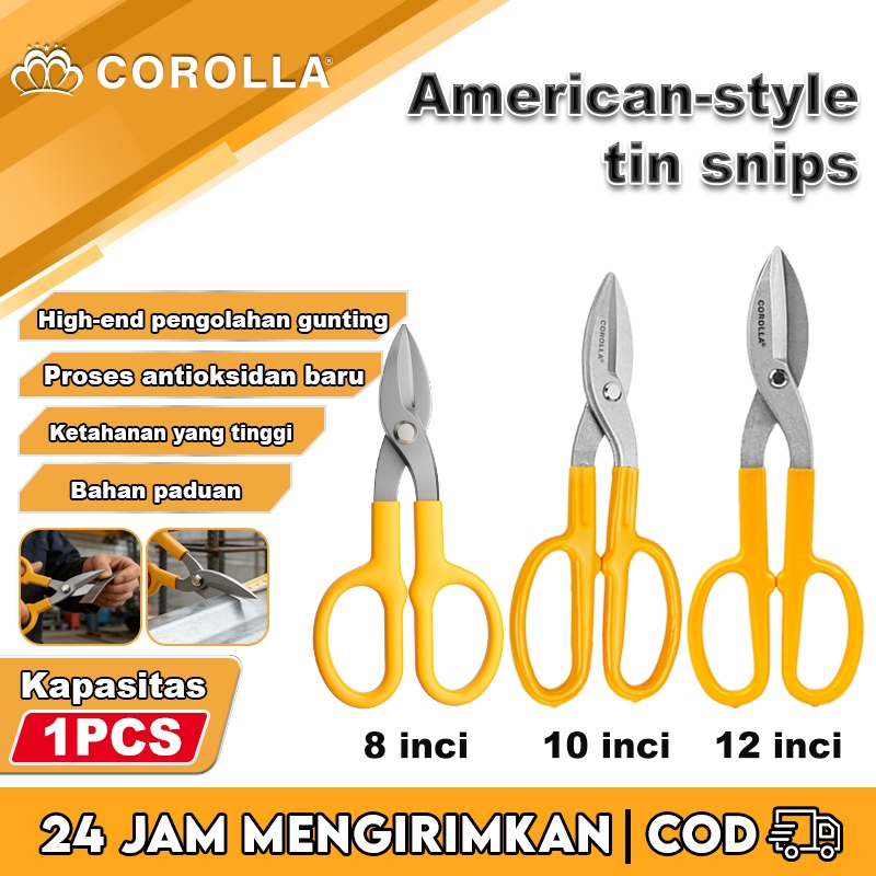 COROLLA Gunting Seng 8"-12" Gunting Plat Besi Mampu memotong lembaran besi Plat Tin Snip