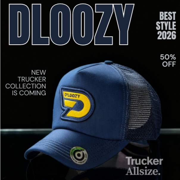 Topi Pria Keren Distro Original 100% Truker Jaring DLOOZY Navy DLZTR-NNN