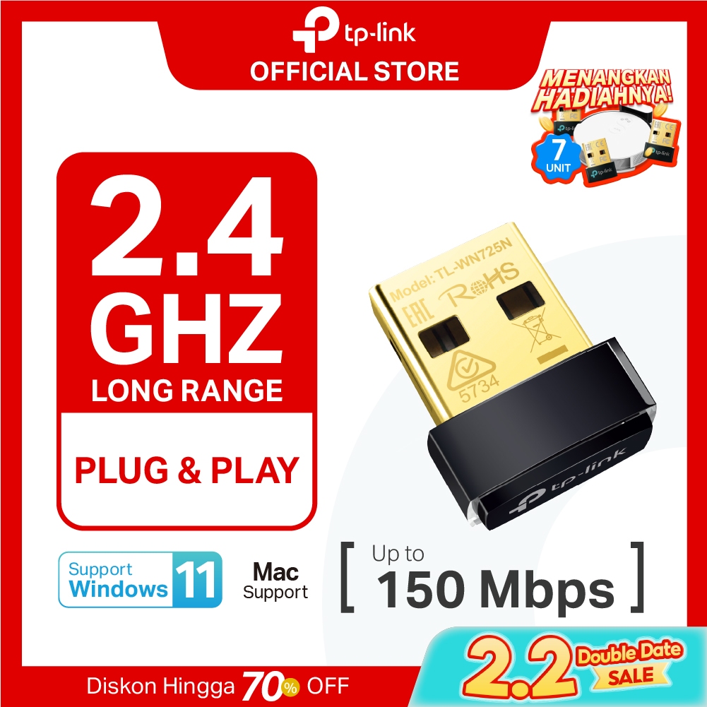 TP-Link TL-WN725N | USB WiFi Adapter |  WiFi Receiver | 150Mbps Wireless N | Dongle | Laptop PC MAC