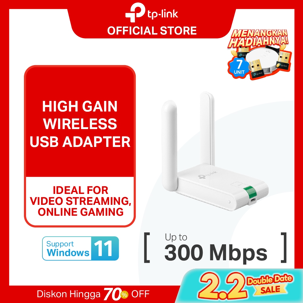 TP-Link TL-WN822N |  300Mbps Wireless USB Adapter | WIFI High Gain | Dongle |  Kabel 1,5m | PC MAC