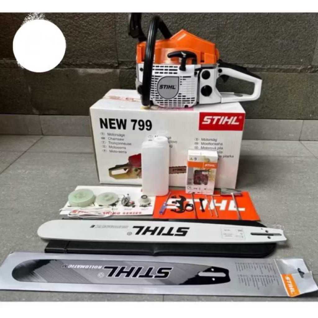MS799-promo mesin senso kecil komplit/fullset bar 22 inch laser baja asli merk STIHL