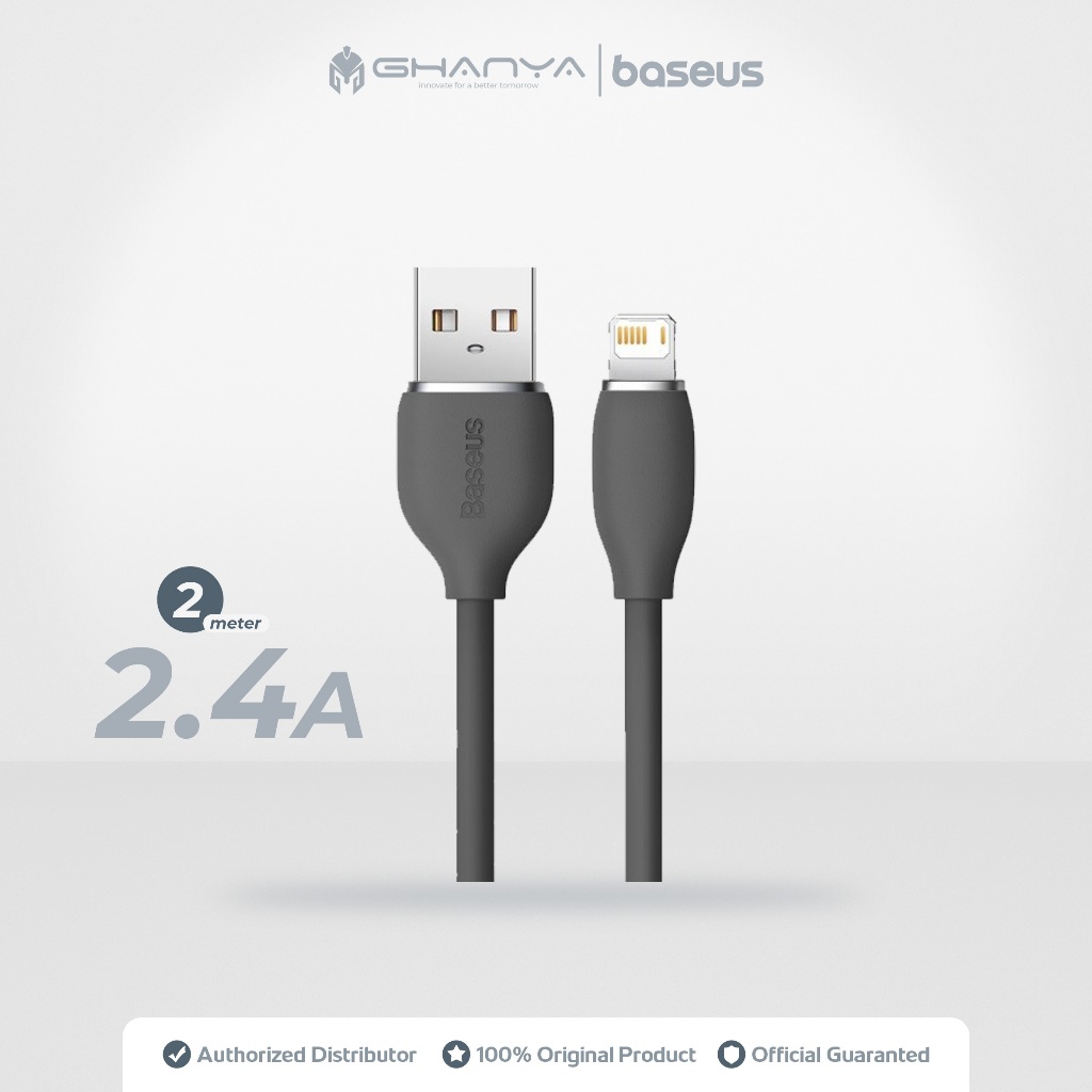 BASEUS Kabel Data Jelly Liquid Silica Gel USB to Lightning 2M 2 Meter Fast Charging Iphone 5 5S 6 7 
